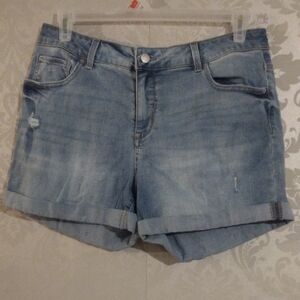 Time and Tru Blue Jean Shorts Mid-Thigh Cuffed